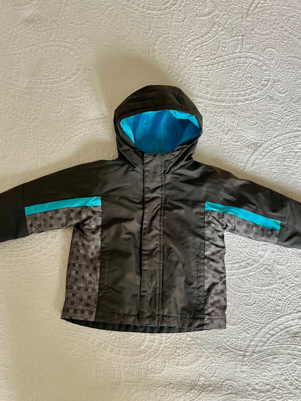 Cherokee Hooded Winter Jacket Size 4T Removable Fleece Lining, Zipper